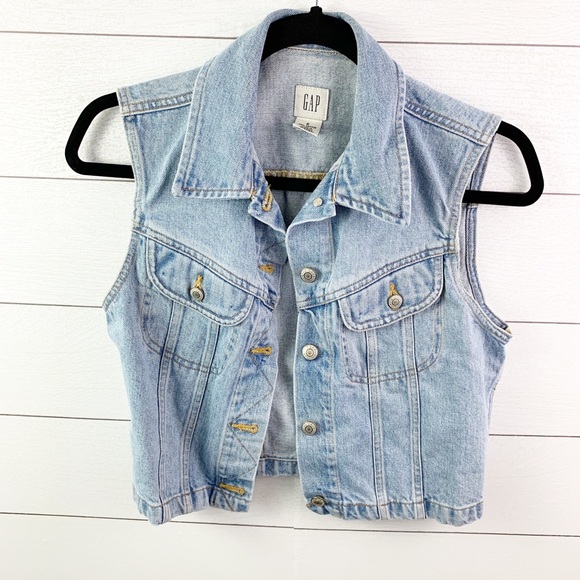 GAP Jackets & Blazers - Vintage Gap Blue Denim Vest Size Small GAP Jackets & Blazers - Vintage Gap Blue Denim Vest Size Small